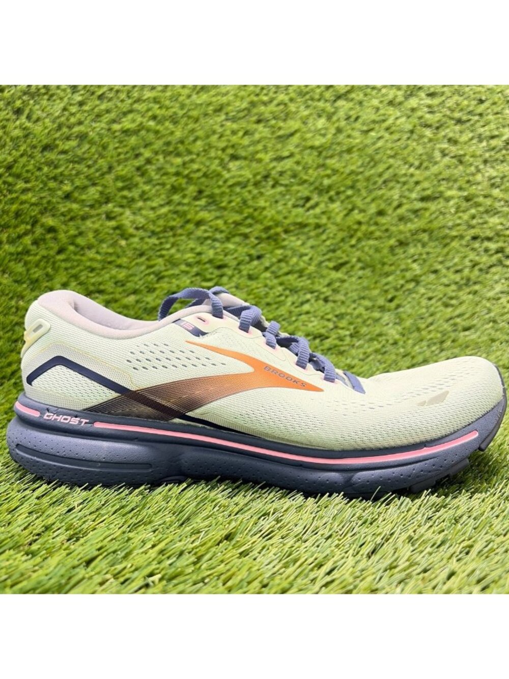 Brooks Ghost 15 Womens Size 8.5D Gray Blue Pink Athletic Running Shoes Sneakers